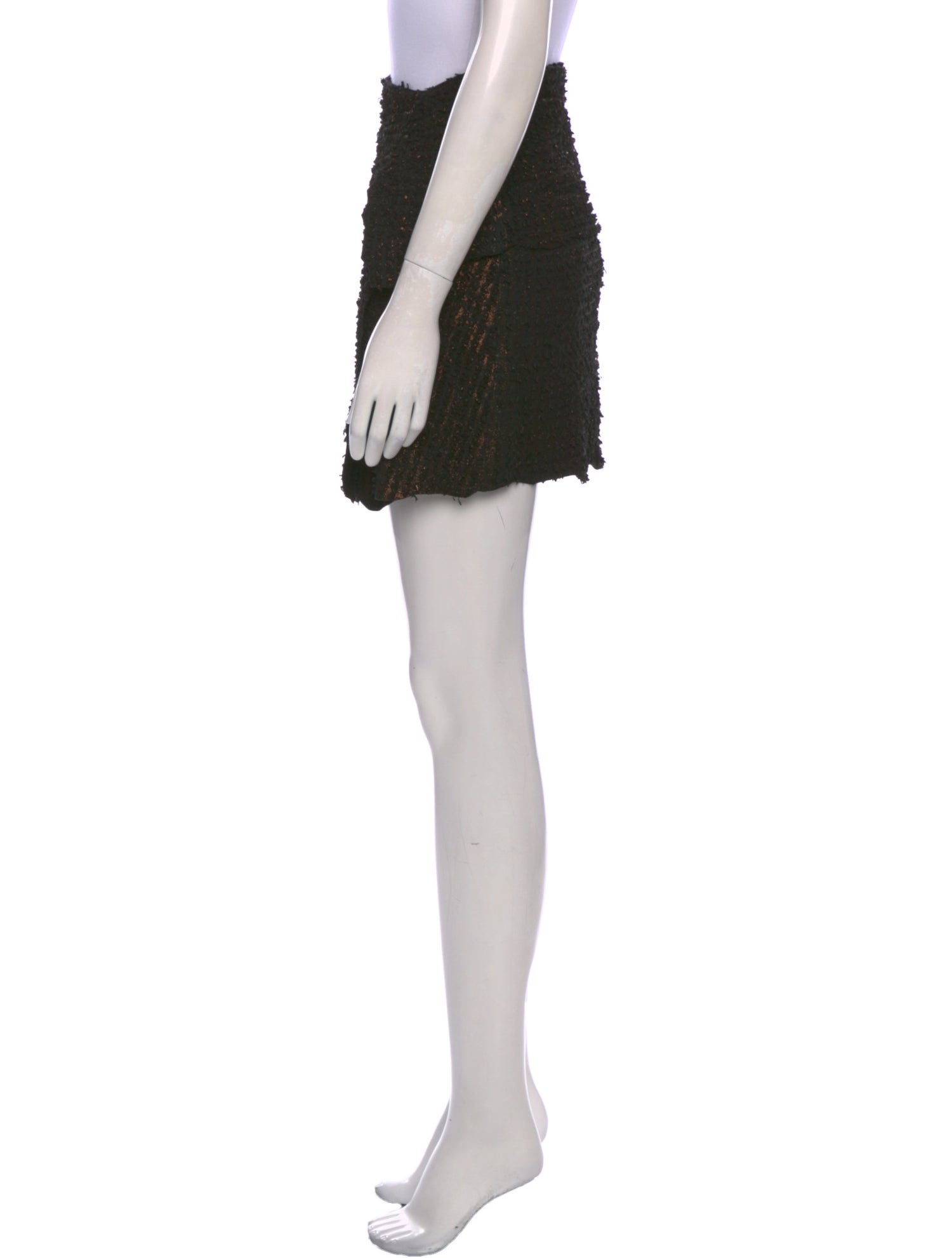 Balmain Lambskin Knee-Length Skirt