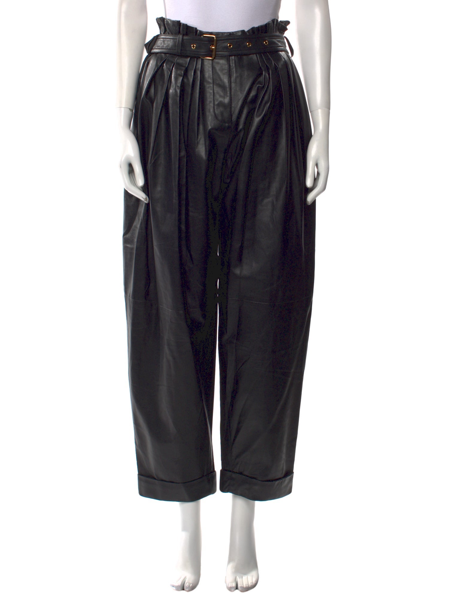 Balmain Lambskin Straight Leg Pants w/ Tags