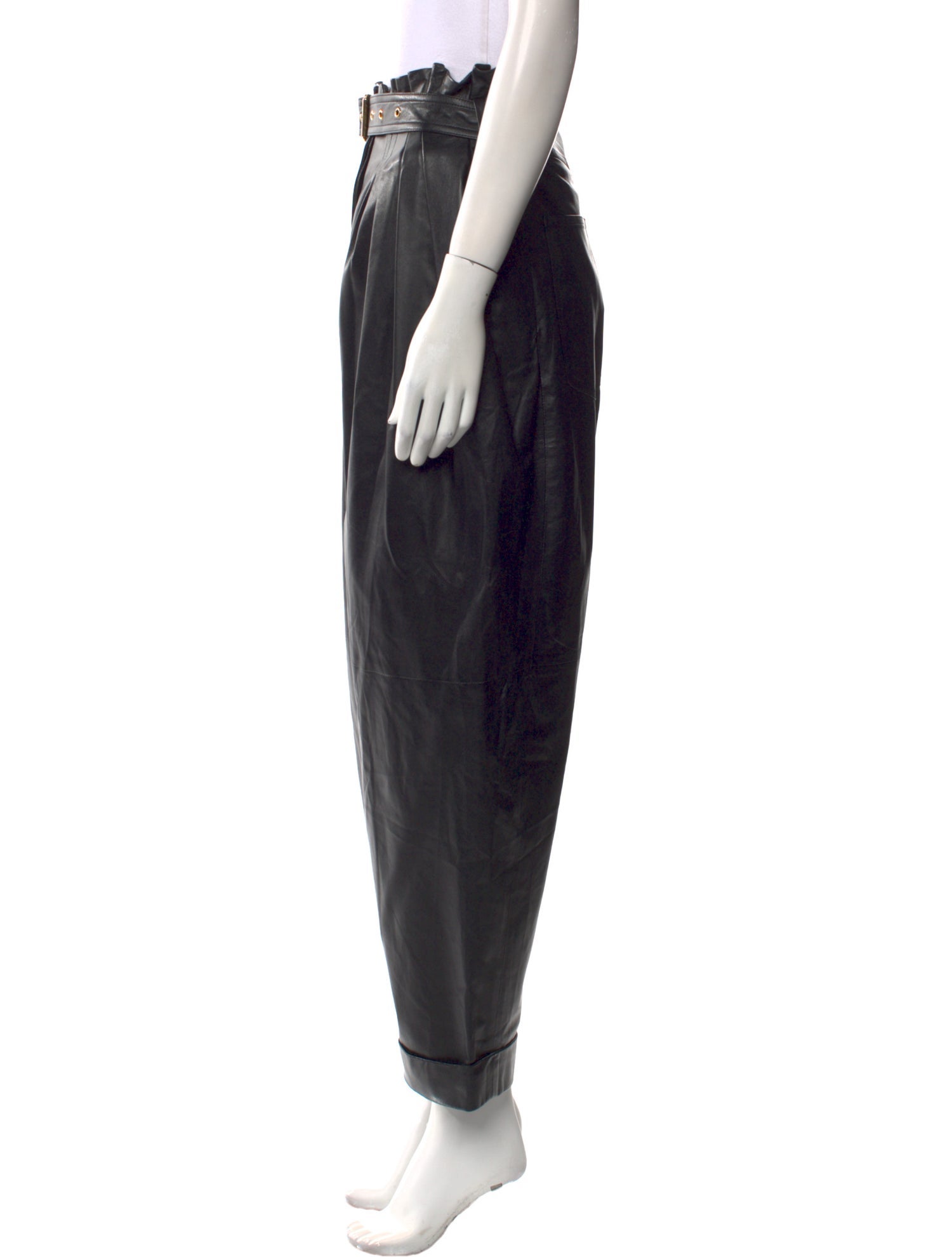 Balmain Lambskin Straight Leg Pants w/ Tags