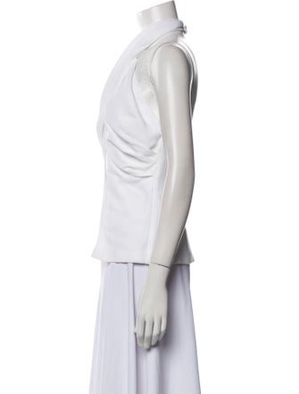 Balmain One-Shoulder Sleeveless Crop Top