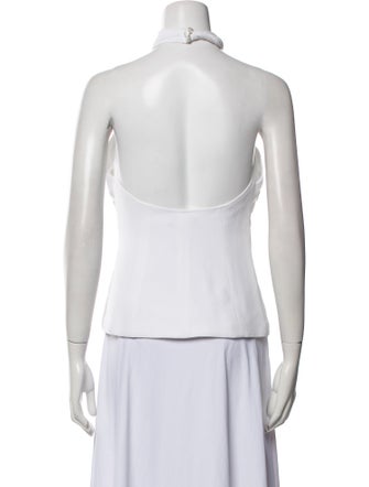 Balmain One-Shoulder Sleeveless Crop Top