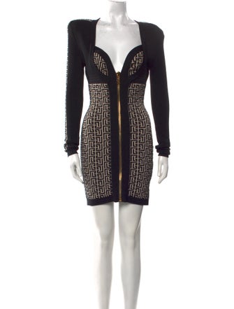 Balmain V-Neck Mini Dress