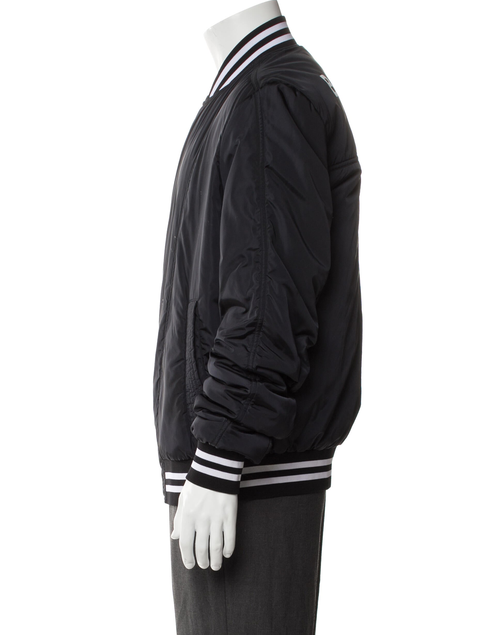 Balmain Striped Bomber Jacket