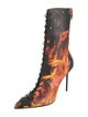 Balmain Leather Printed Lace-Up Boots