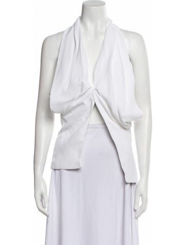 Balmain Tops Halterneck Sleeveless Crop Top Us8, Fr40 | M