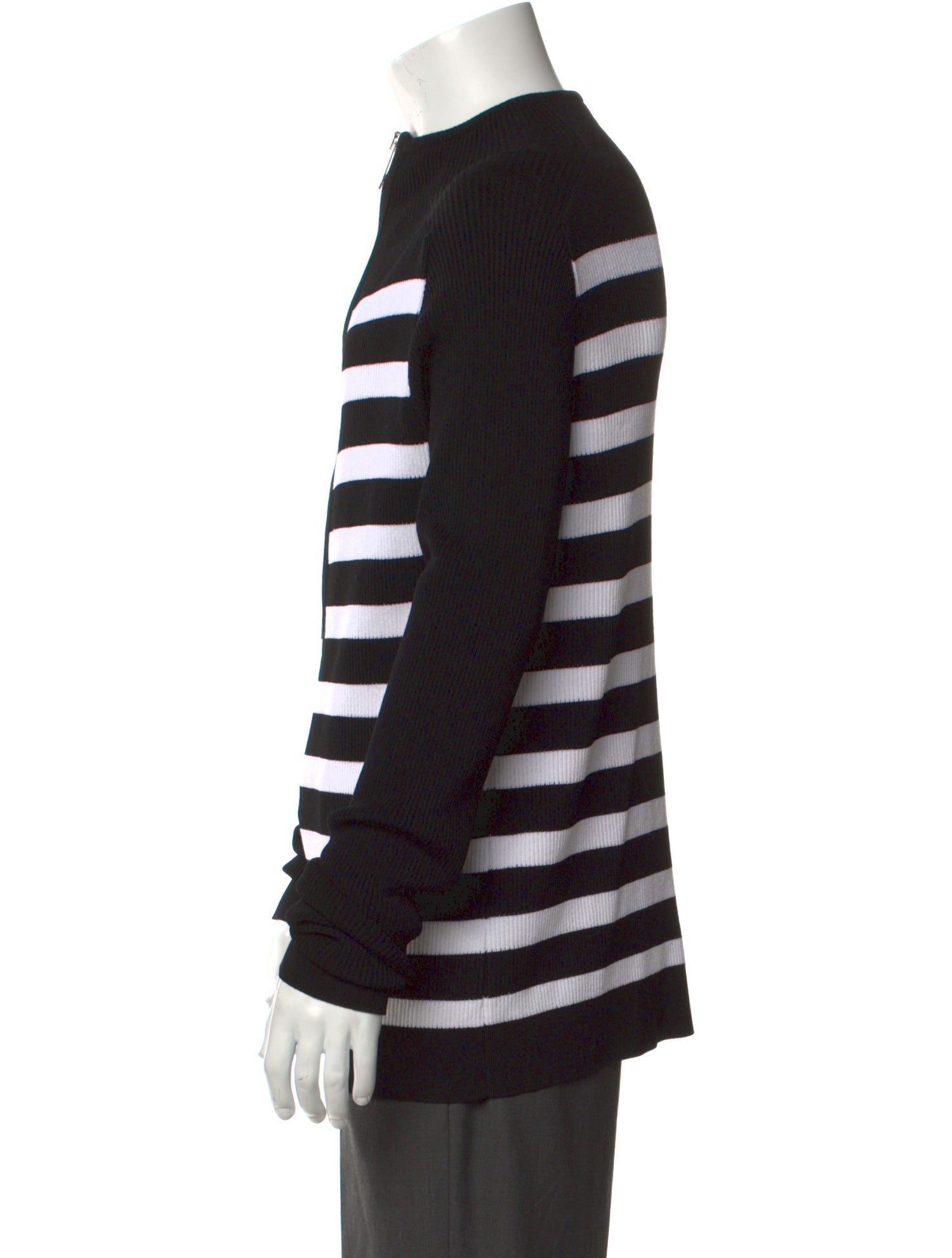 Balmain Striped Mock Neck Polo Sweater w/ Tags