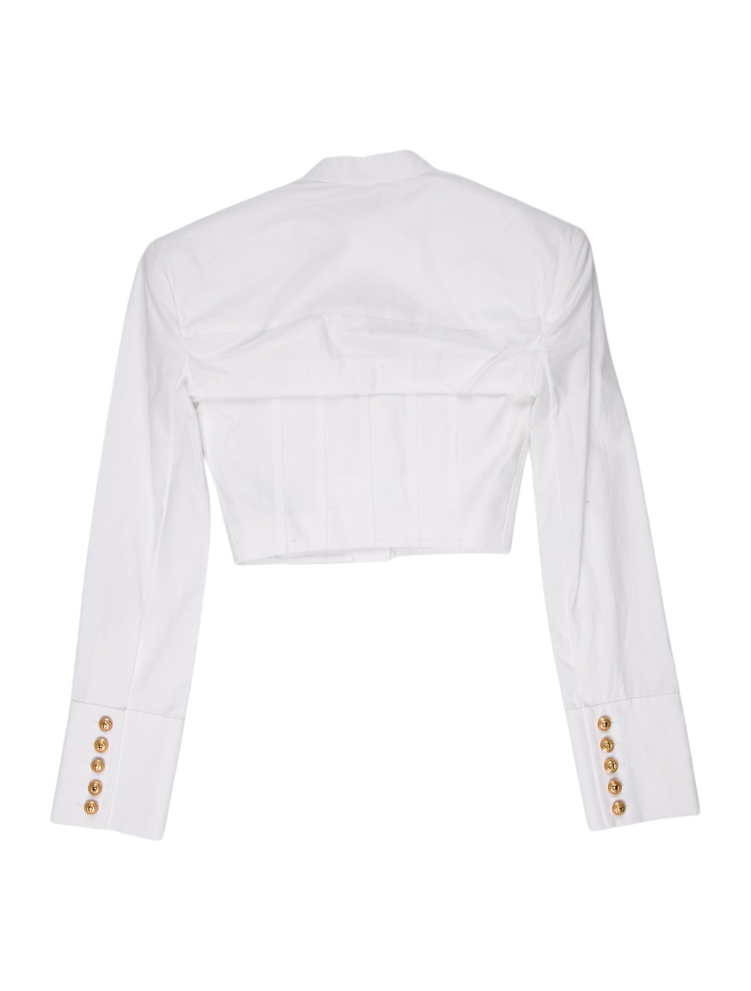 Balmain Strapless Long Sleeve Crop Top w/ Tags