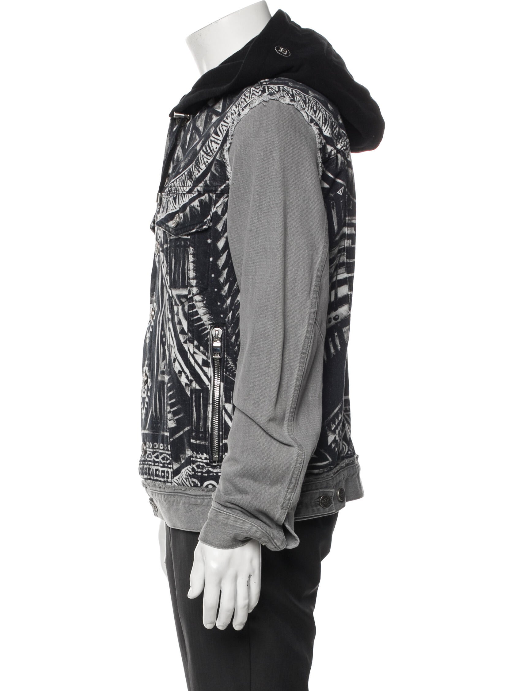 Balmain Graphic Print Denim Jacket