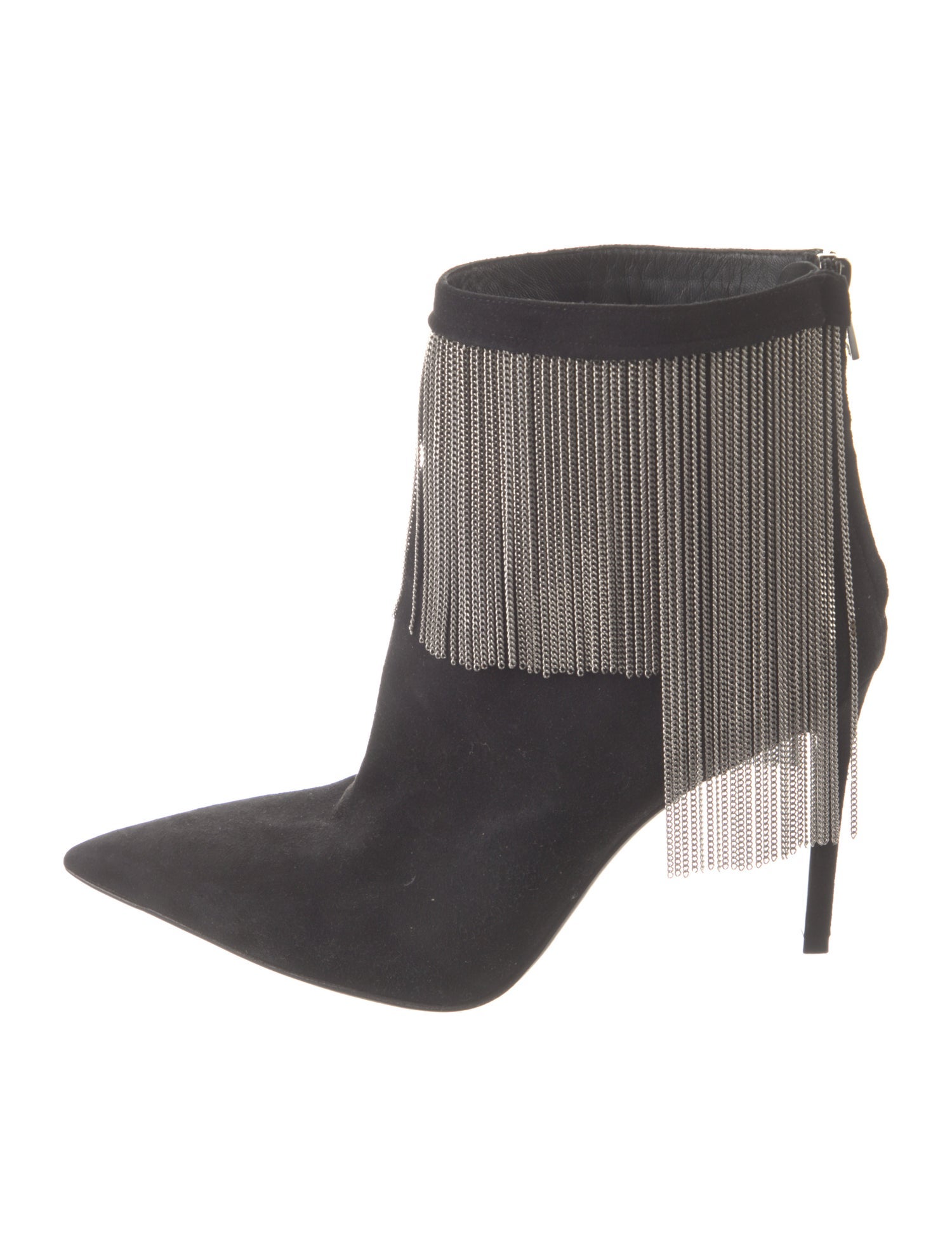 Balmain Suede Chain-Link Accents Boots