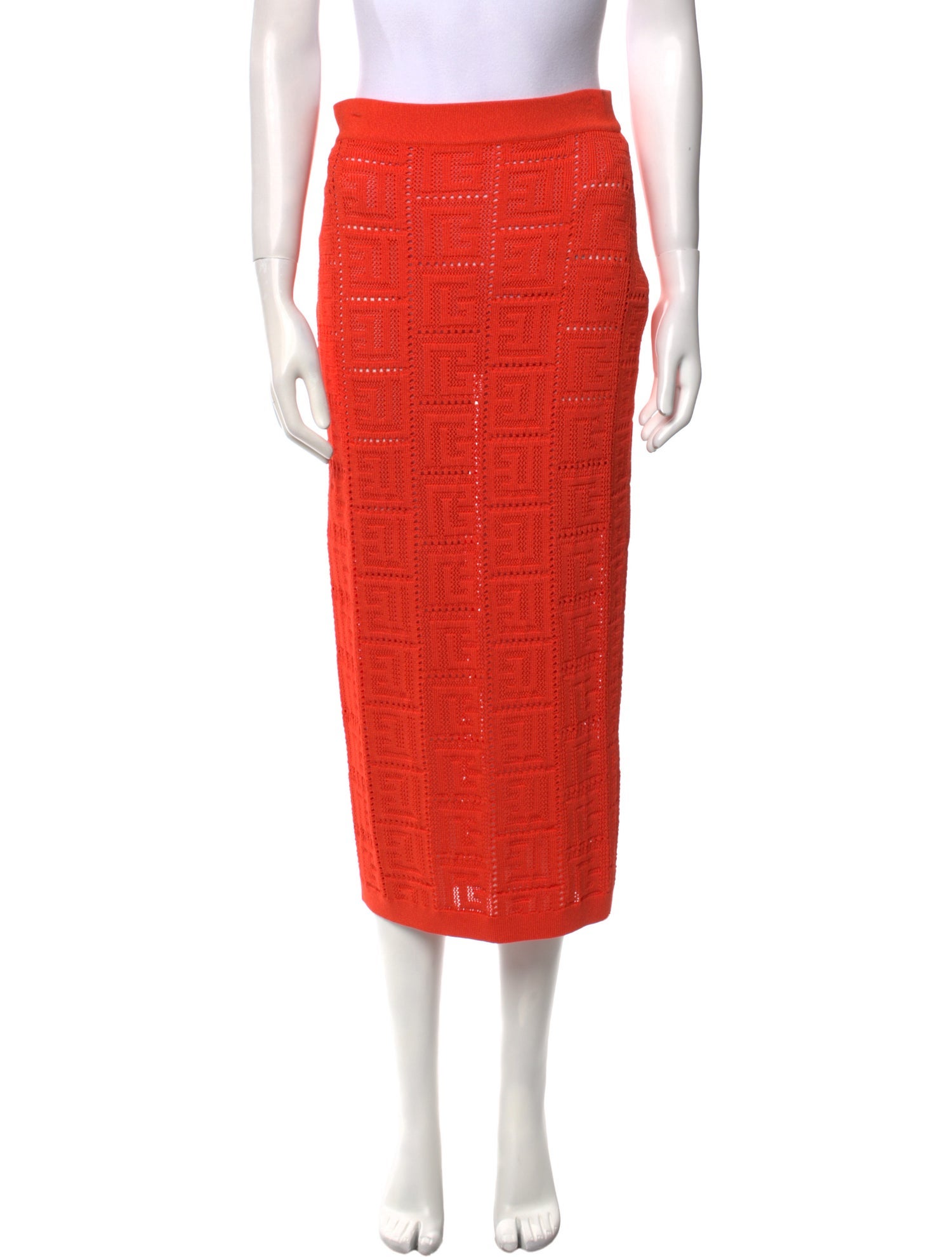 Balmain Wool Midi Length Skirt