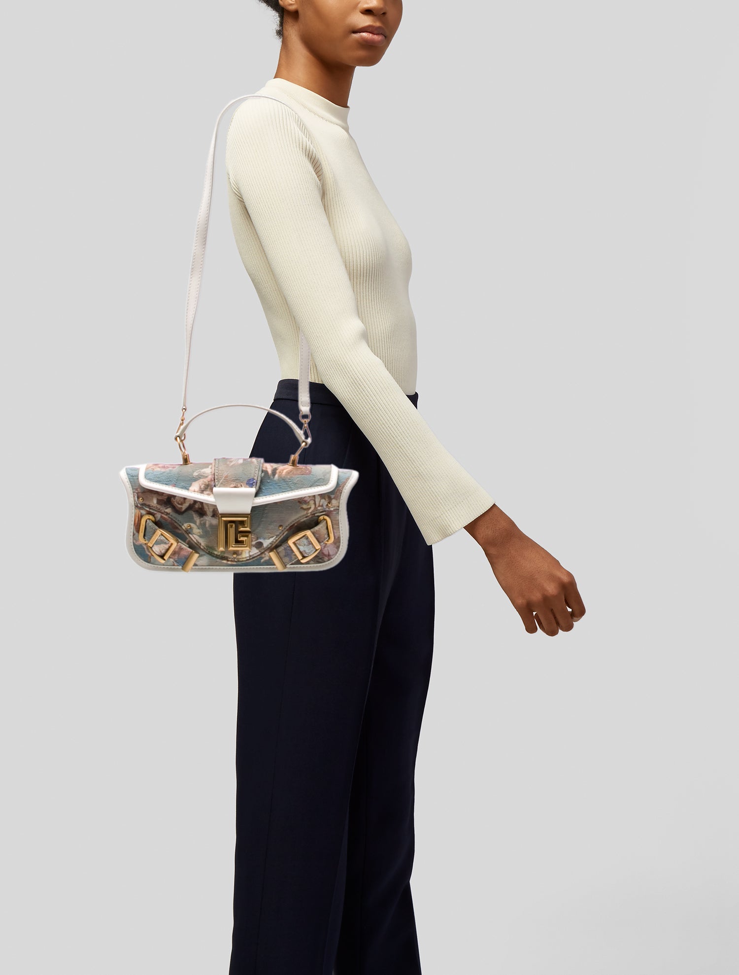 Balmain Canvas Shoulder Bag