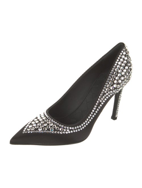 Balmain Satin Crystal Embellishments Pumps