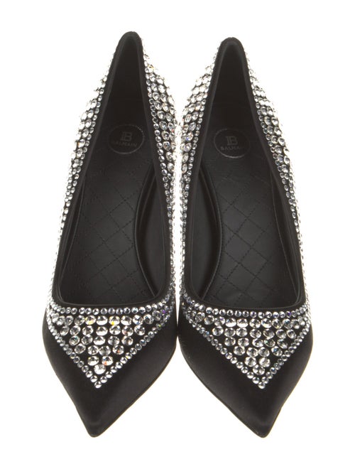 Balmain Satin Crystal Embellishments Pumps