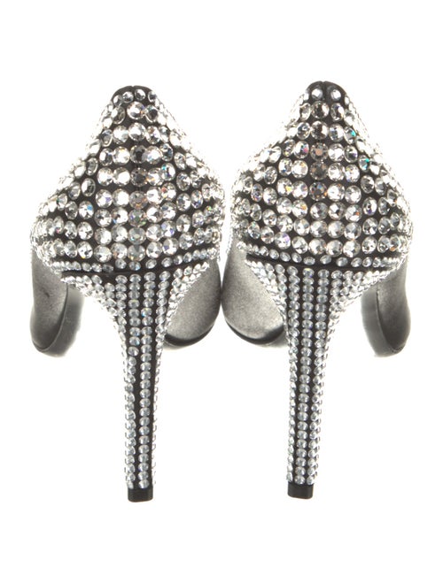 Balmain Satin Crystal Embellishments Pumps