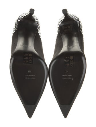 Balmain Satin Crystal Embellishments Pumps