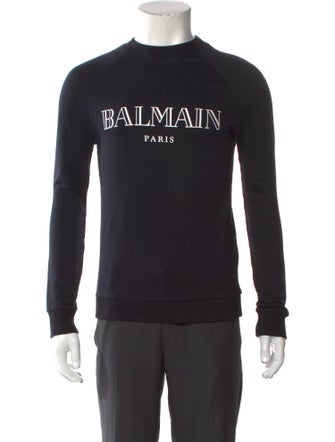 Balmain Graphic Print Crew Neck Pullover