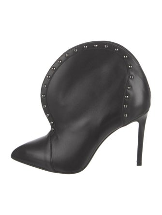 Balmain Leather Studded Accents Lace-Up Boots