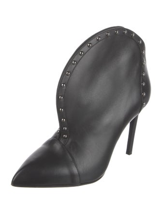 Balmain Leather Studded Accents Lace-Up Boots