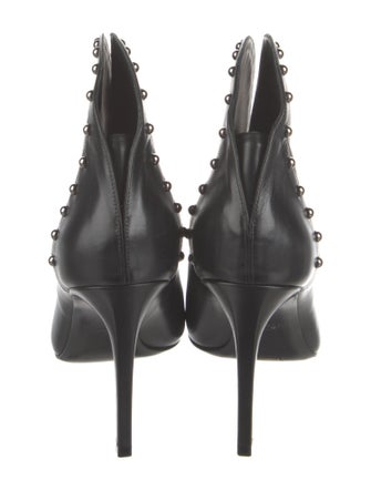 Balmain Leather Studded Accents Lace-Up Boots