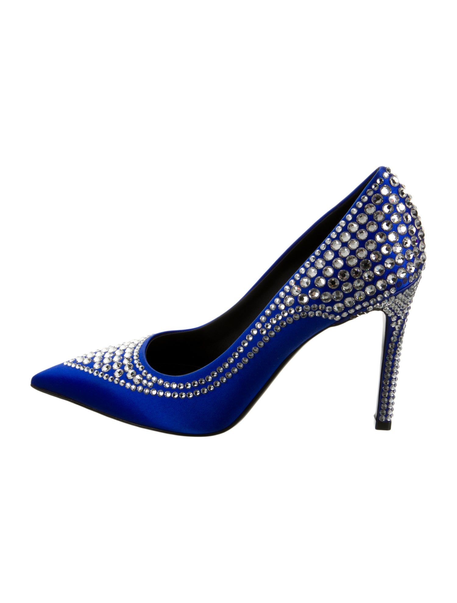 Balmain Satin Crystal Embellishments Pumps