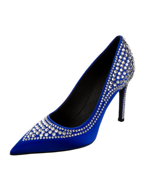 Balmain Satin Crystal Embellishments Pumps