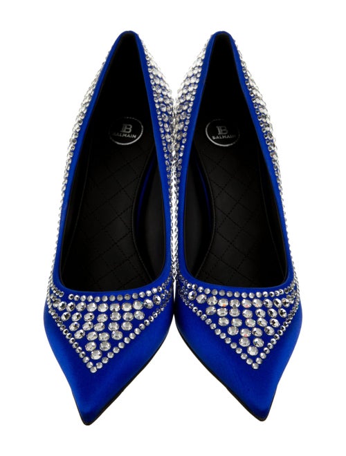 Balmain Satin Crystal Embellishments Pumps