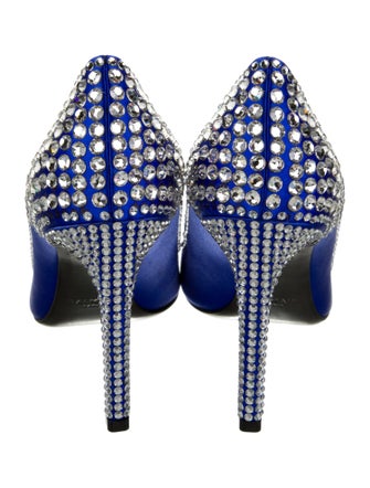 Balmain Satin Crystal Embellishments Pumps
