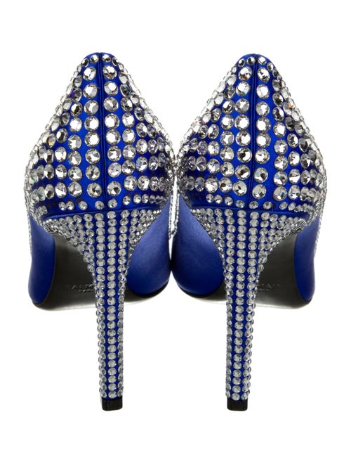 Balmain Satin Crystal Embellishments Pumps