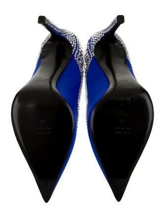Balmain Satin Crystal Embellishments Pumps