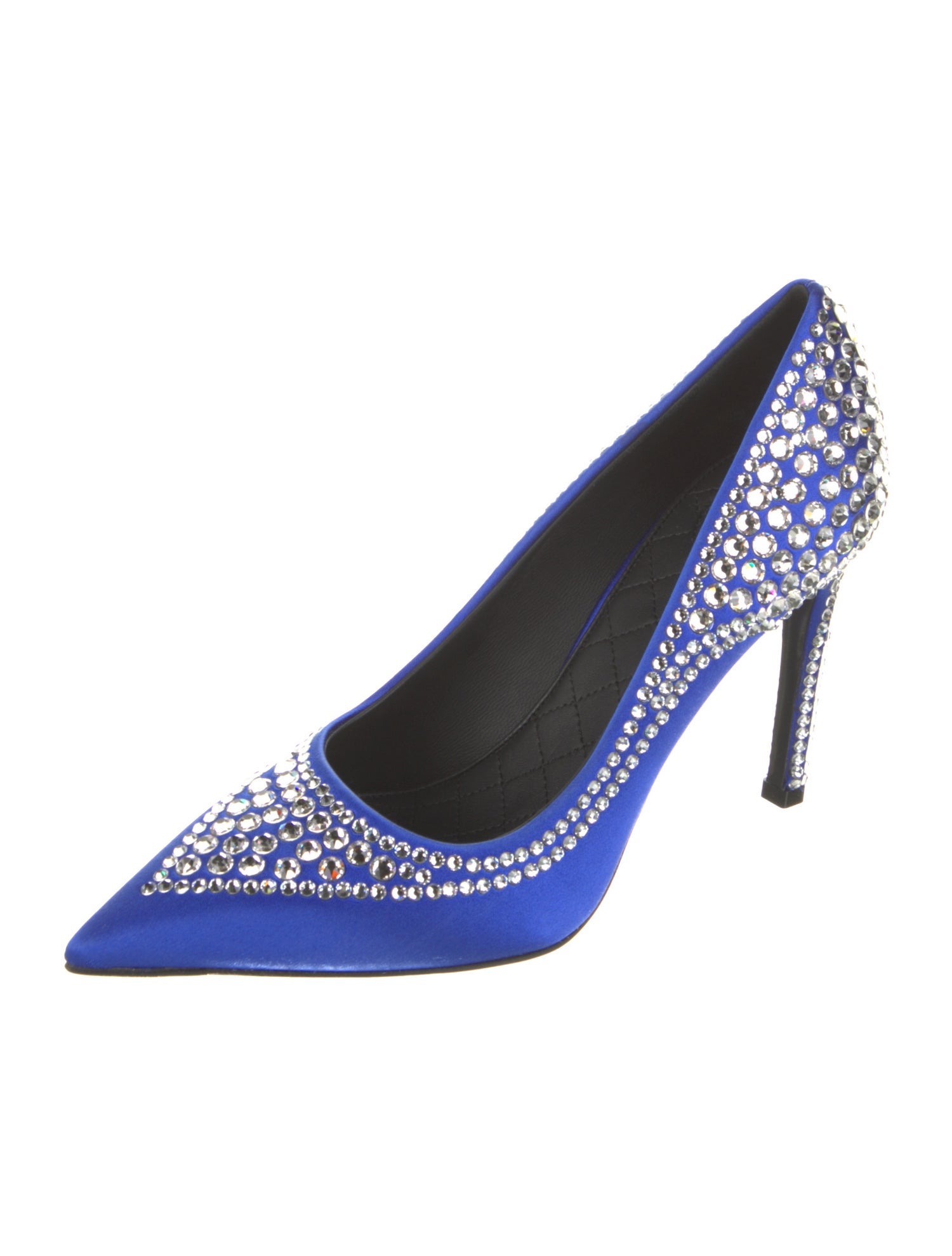 Balmain Satin Crystal Embellishments Pumps