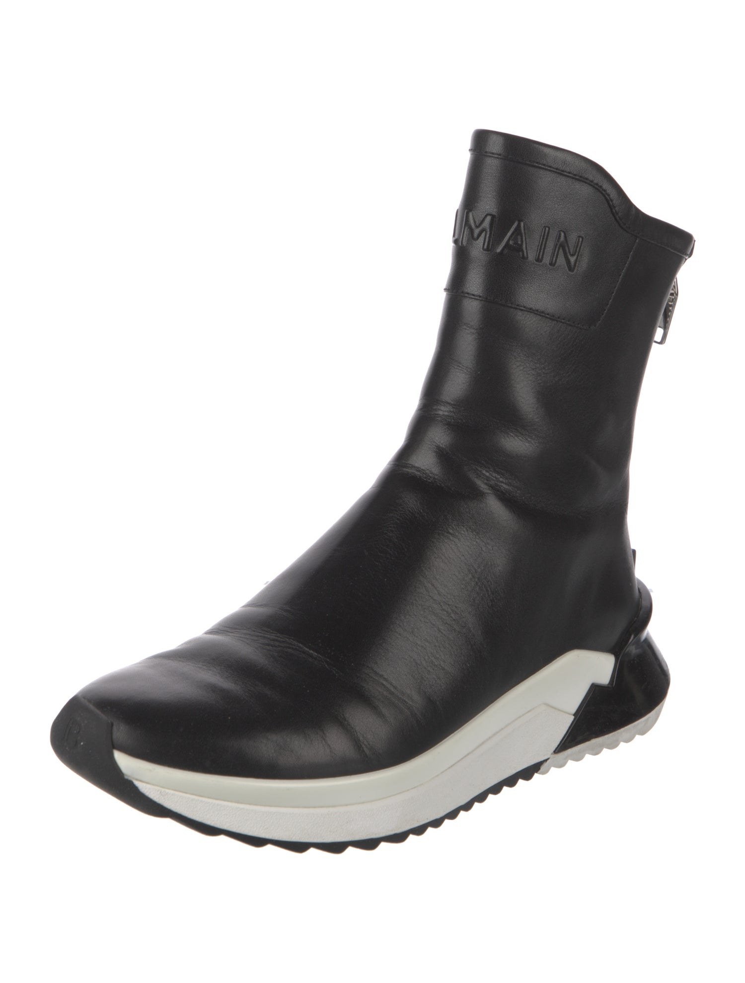 Balmain Leather Athletic Sneakers