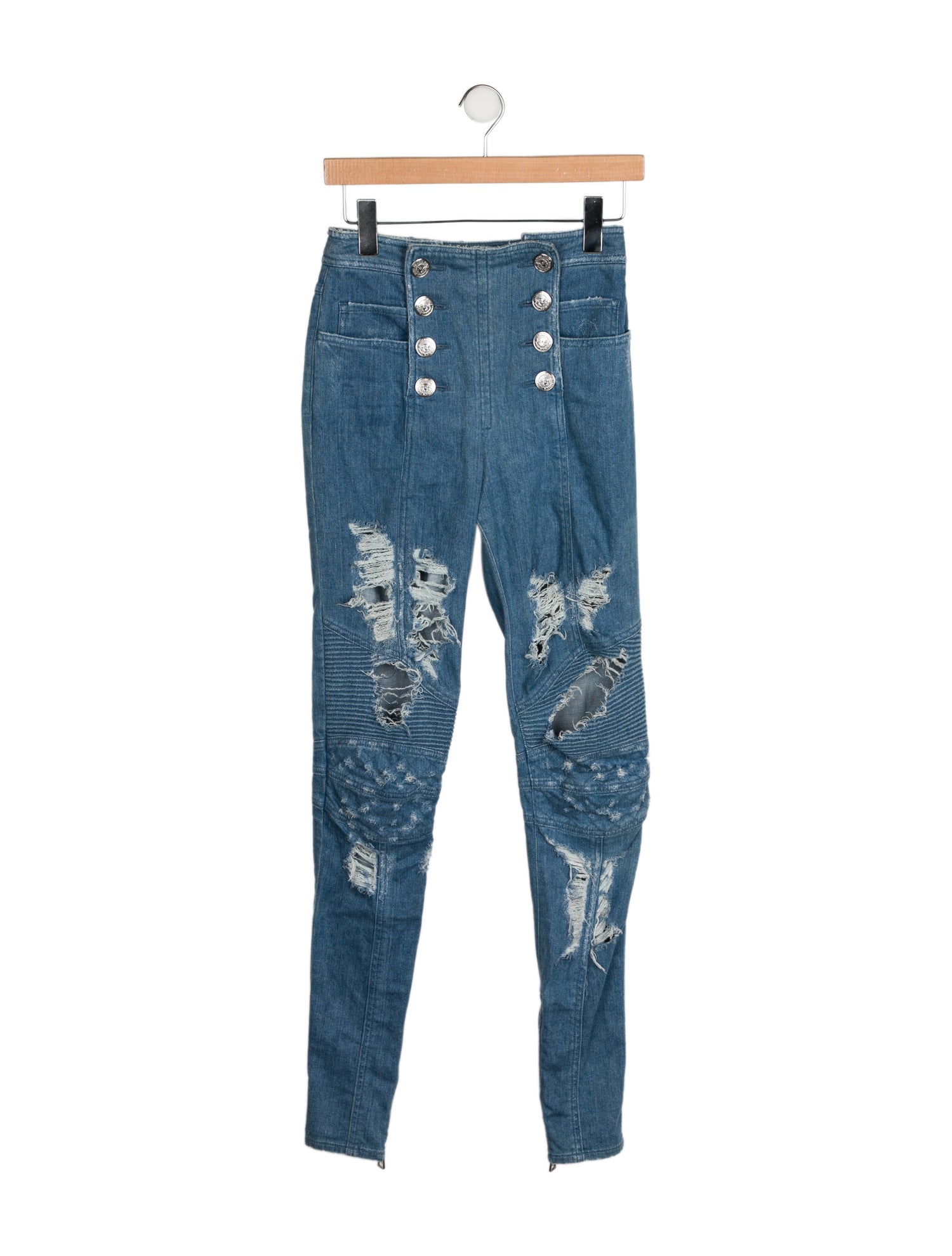 Balmain High-Rise Skinny Leg Jeans