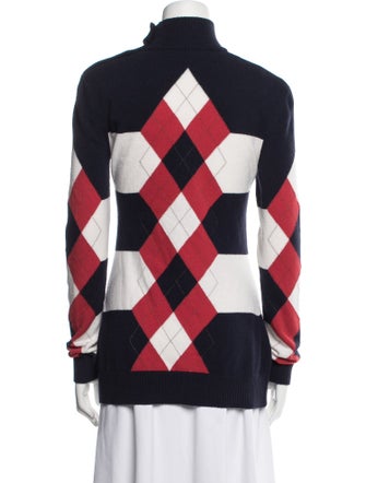 Balmain Wool Plaid Print Sweater