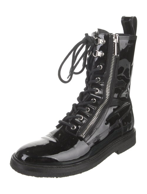 Balmain Patent Leather Combat Boots