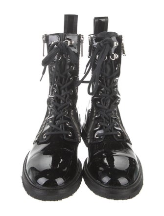 Balmain Patent Leather Combat Boots
