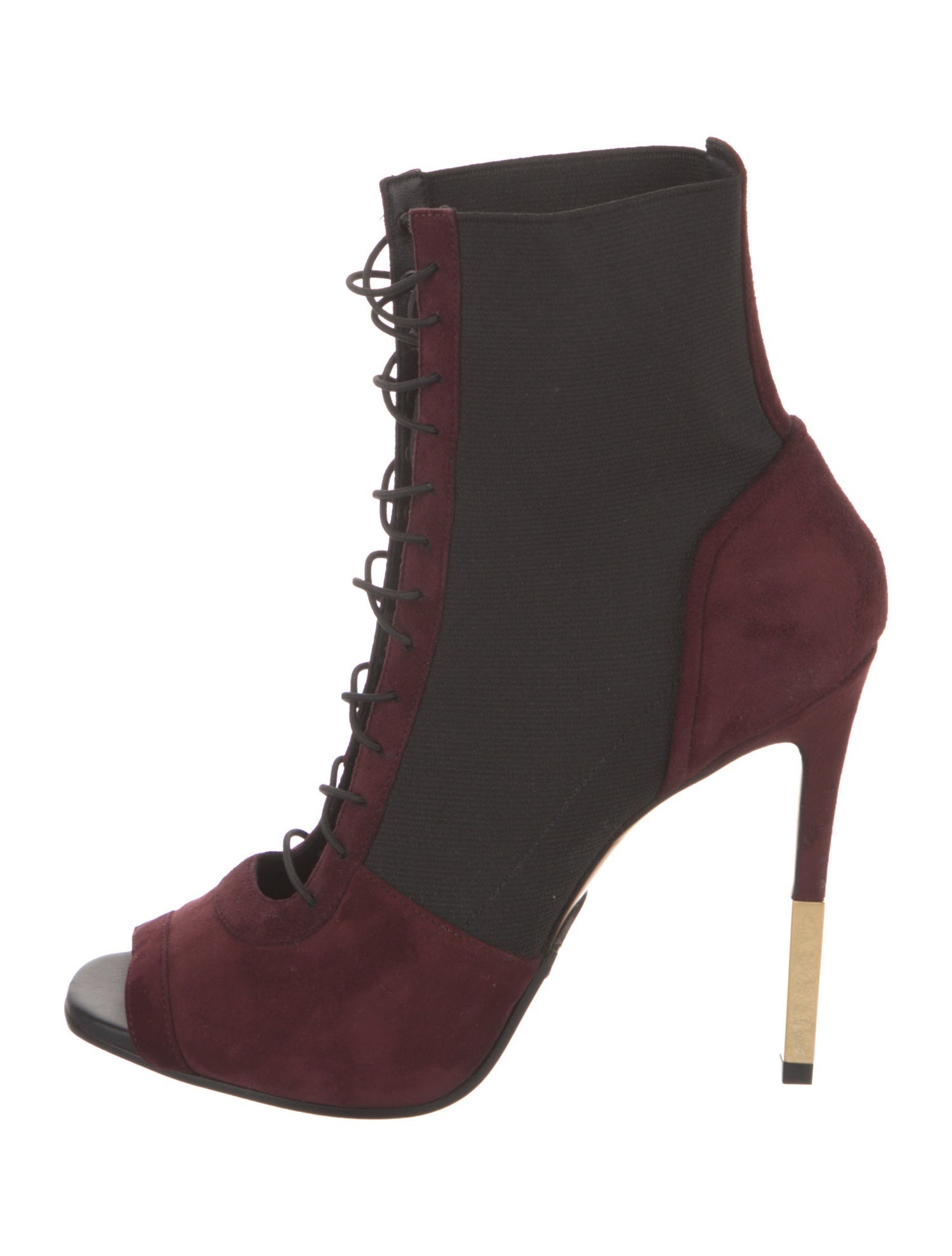 Balmain Suede Colorblock Pattern Pumps