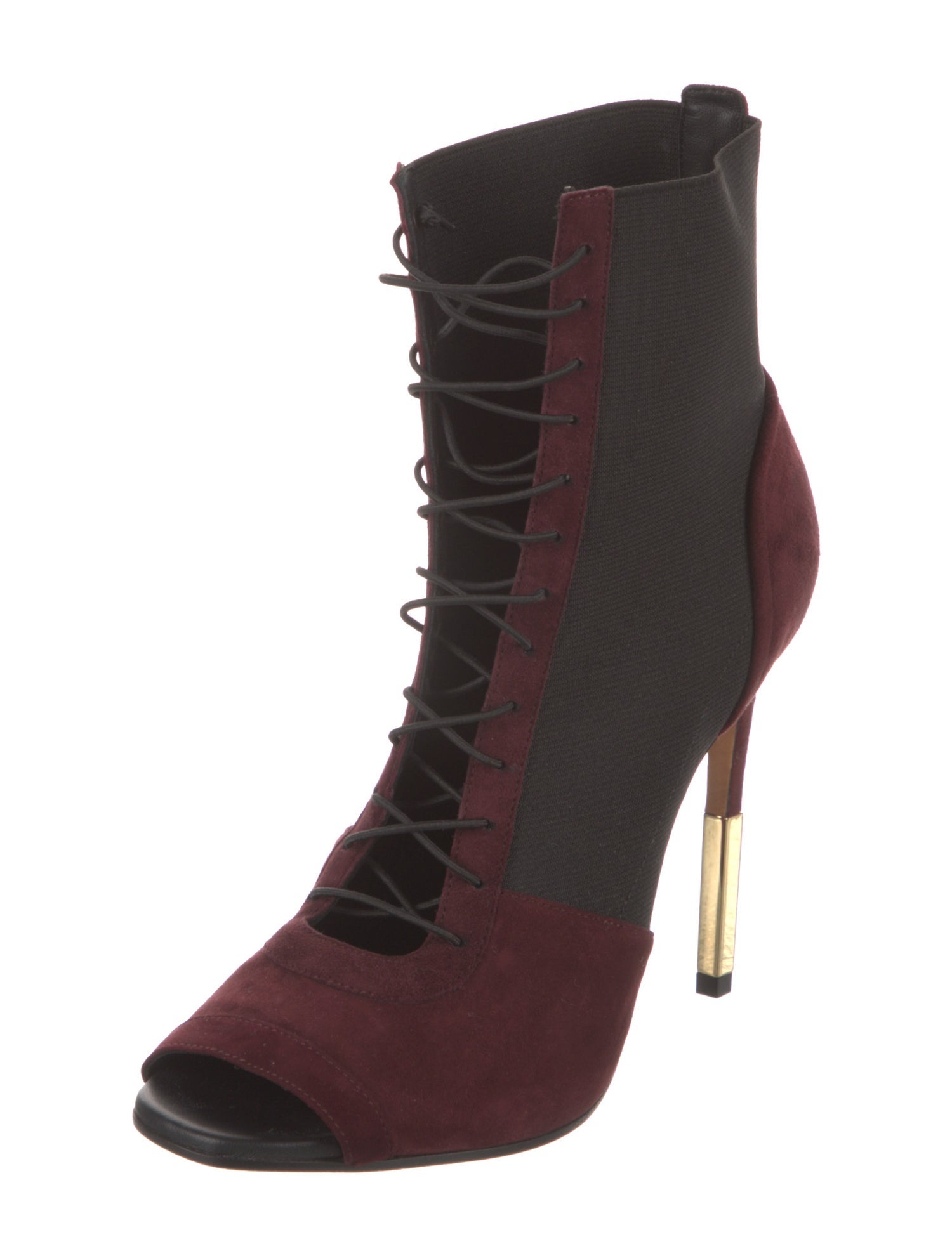 Balmain Suede Colorblock Pattern Pumps