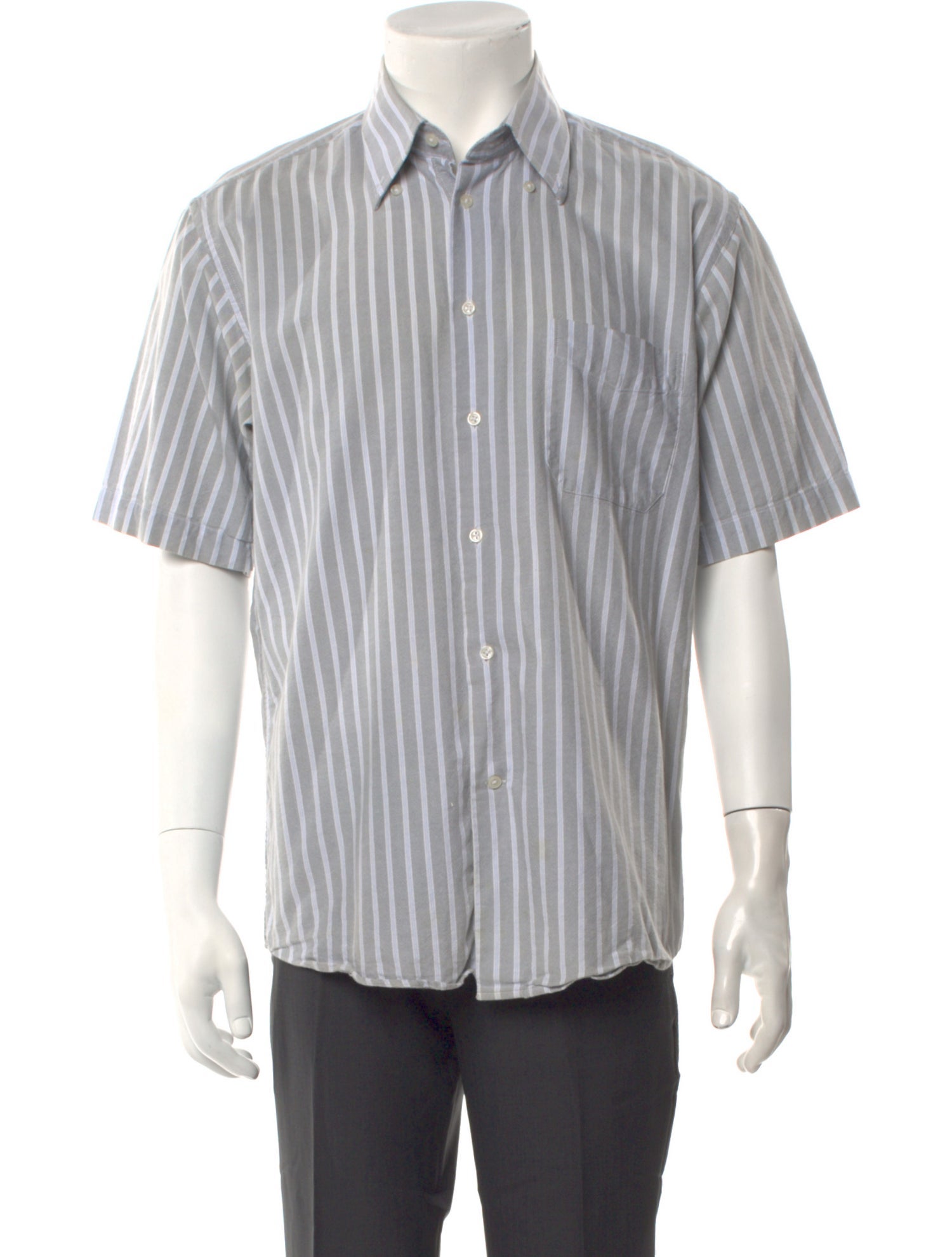 Balmain Striped Short Sleeve Shirt