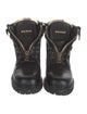 Balmain Leather Printed Combat Boots