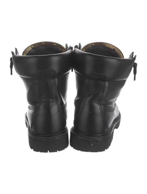 Balmain Leather Printed Combat Boots