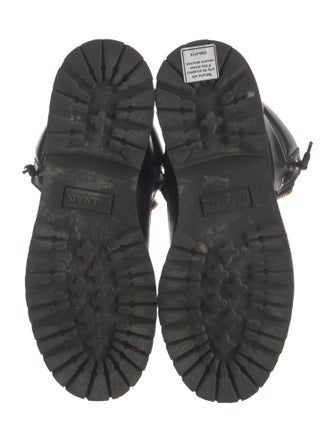 Balmain Leather Printed Combat Boots