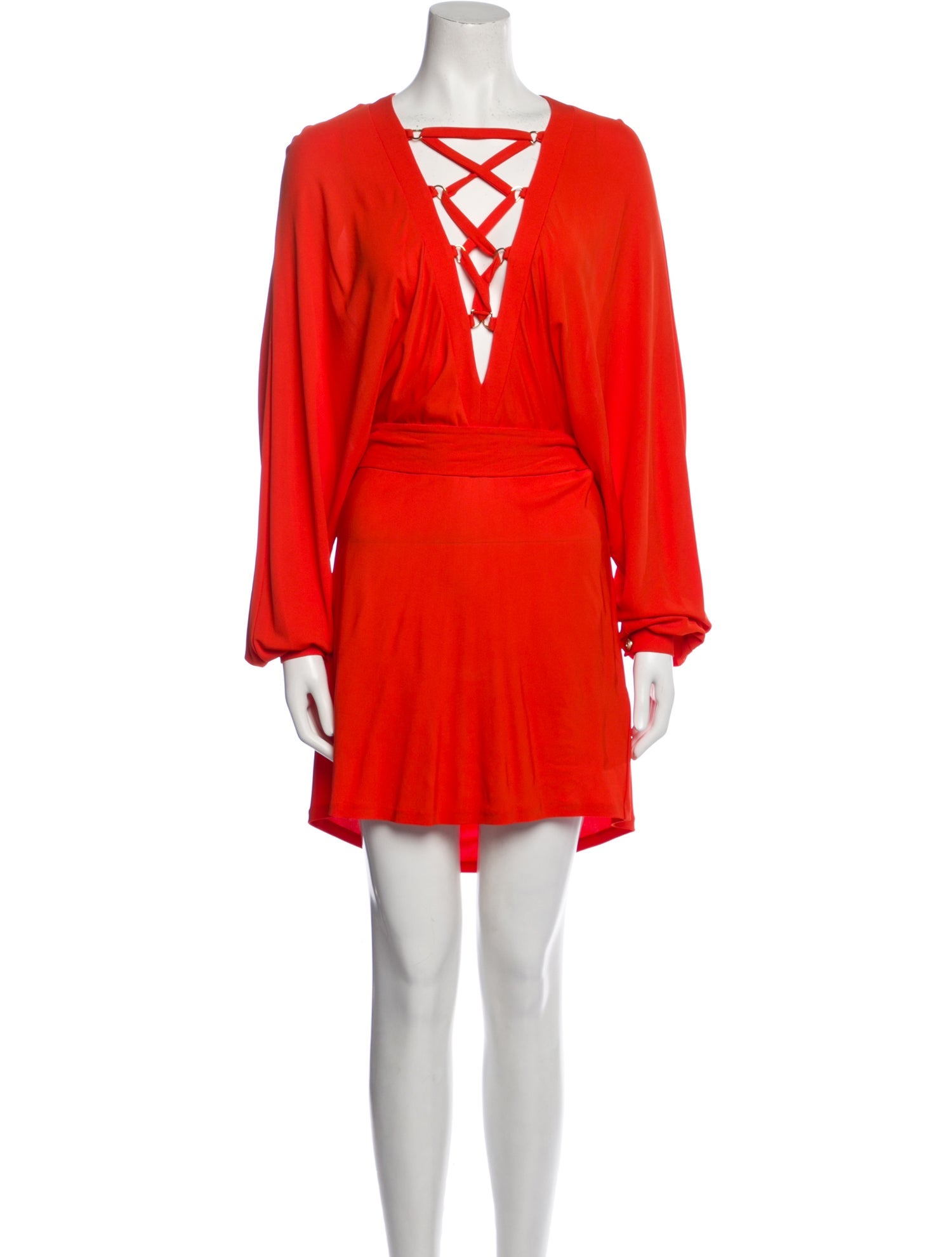 Balmain Plunge Neckline Mini Dress