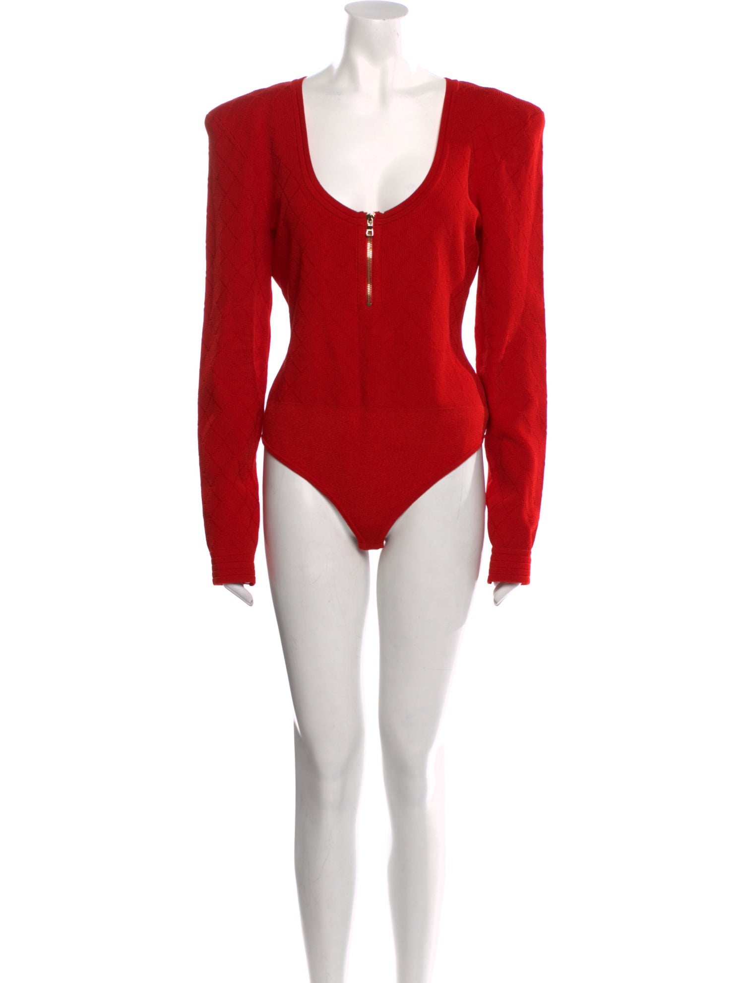Balmain Scoop Neck Long Sleeve Bodysuit