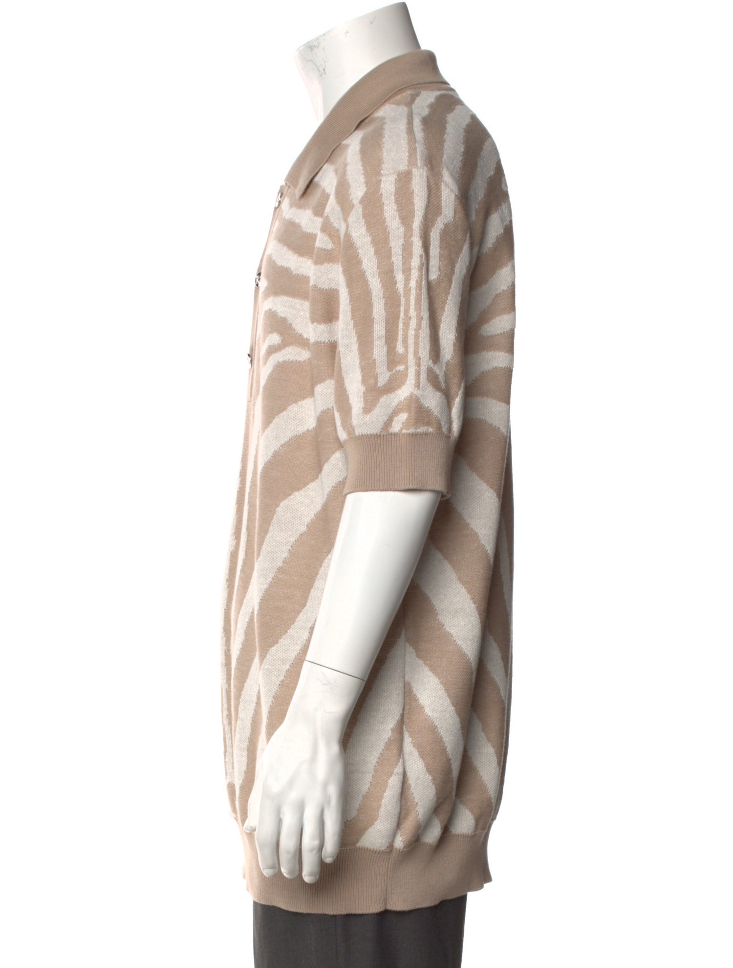 Balmain Animal Print Collar Polo Sweater