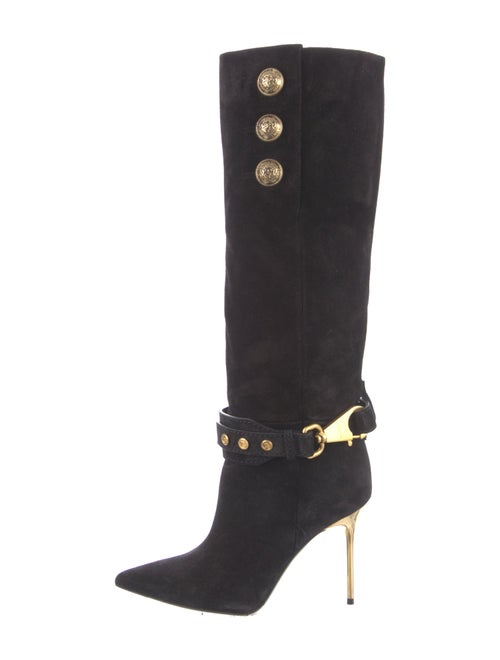 Balmain Suede Studded Accents Boots