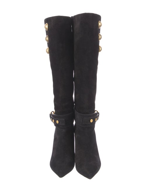 Balmain Suede Studded Accents Boots