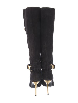 Balmain Suede Studded Accents Boots