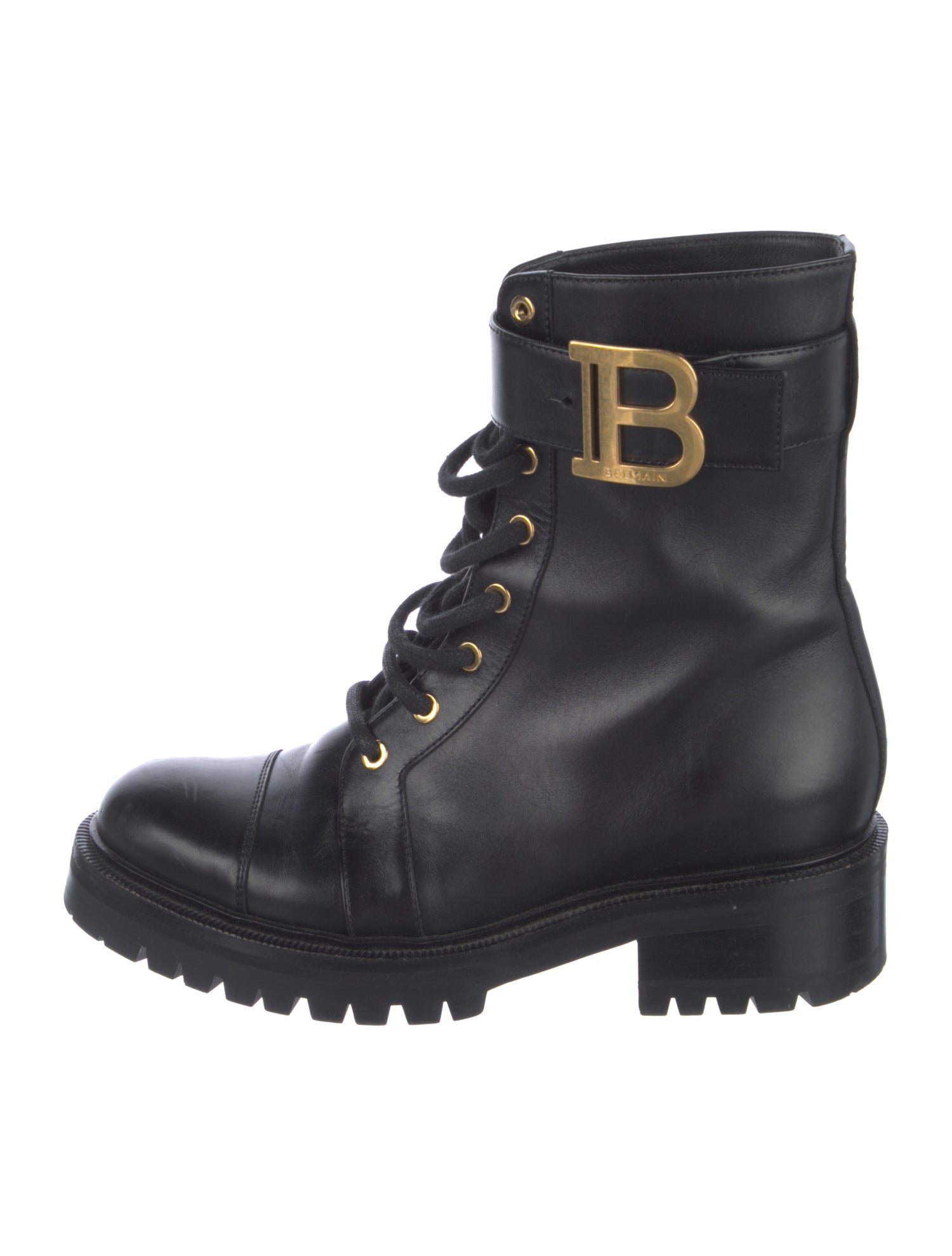 Balmain Leather Combat Boots