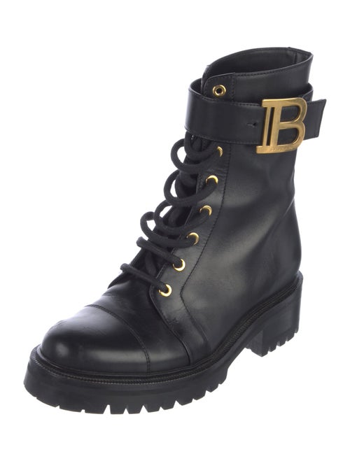 Balmain Leather Combat Boots