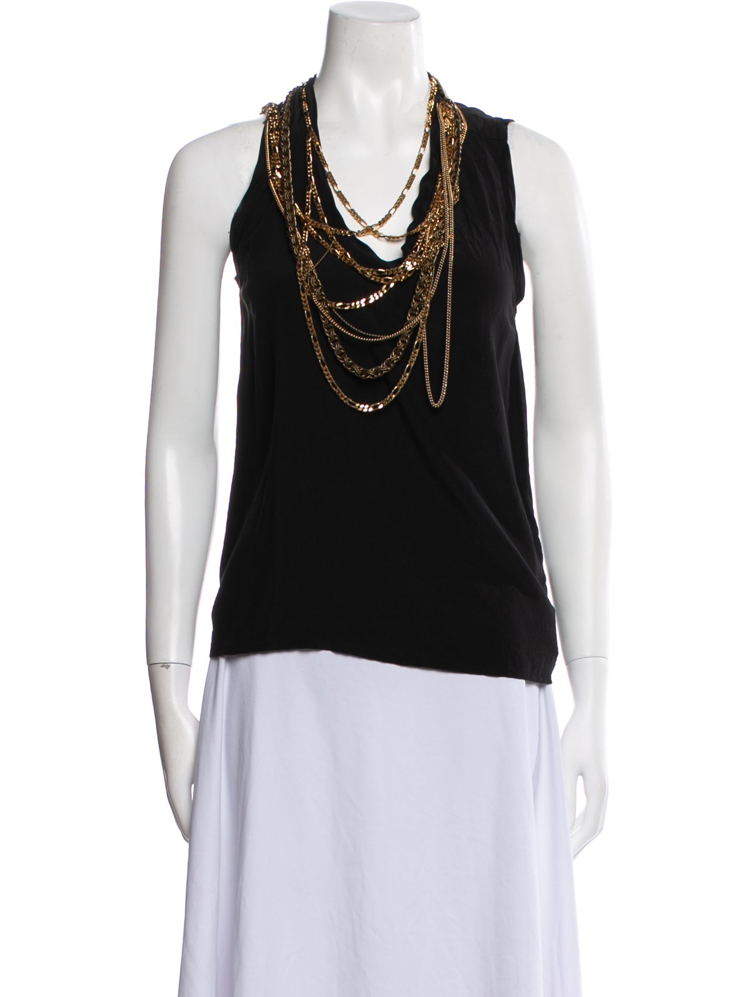 Balmain Silk Scoop Neck Top